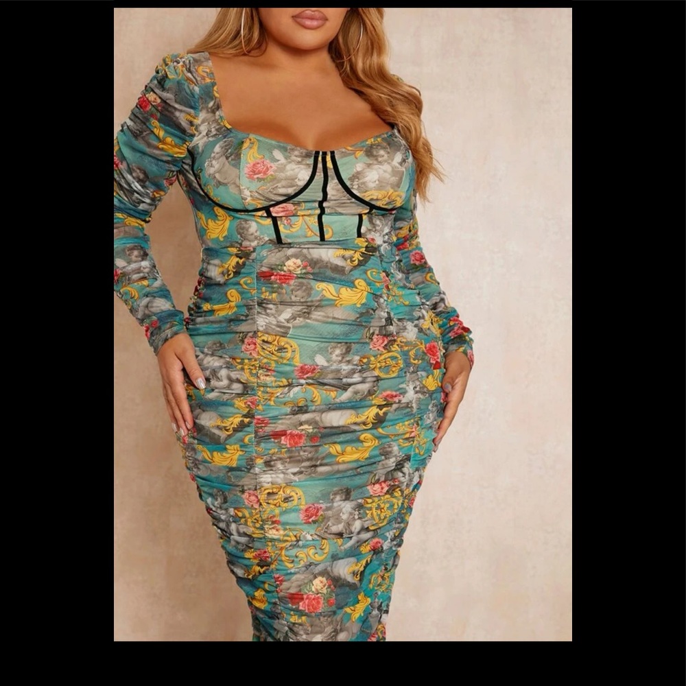 Floral Bustier Bodycon Dress New
